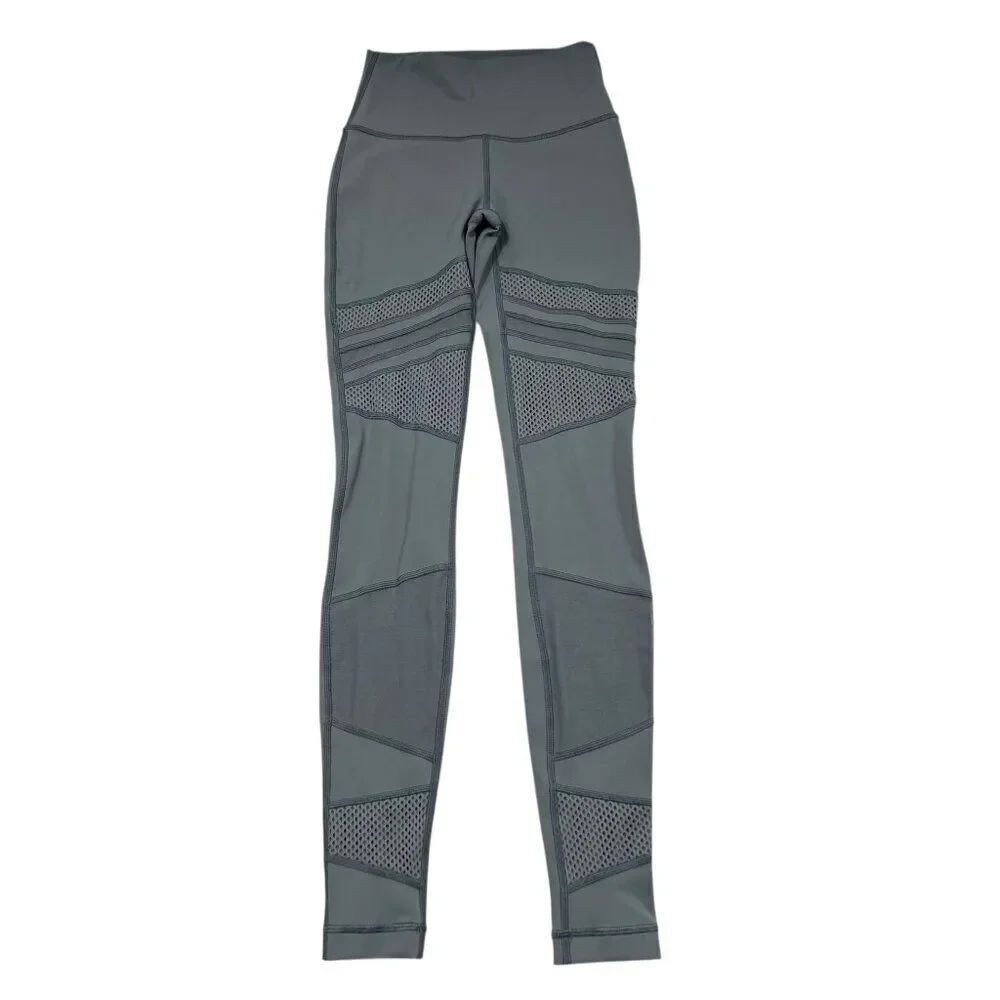 Lululemon Wunder Under High Rise Tight Mix Mesh 28" Inseam Melanite Grey Size 2